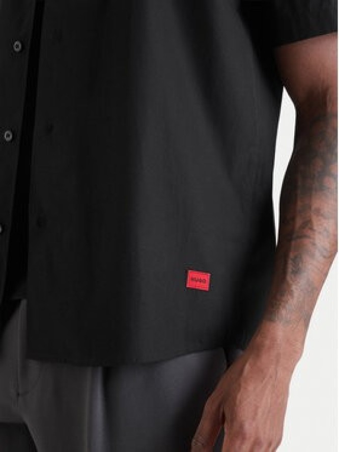 HUGO Koszula Ellino 50560584 Czarny Relaxed Fit