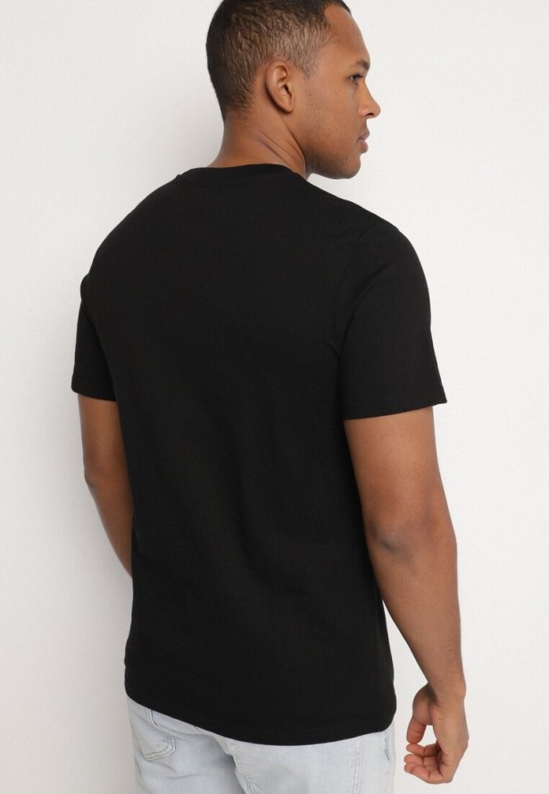 Czarna Bawełniana Koszulka z Nadrukiem z Napisem Mepize