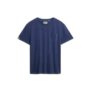 T-shirt lniany z kieszenią Superdry Classic