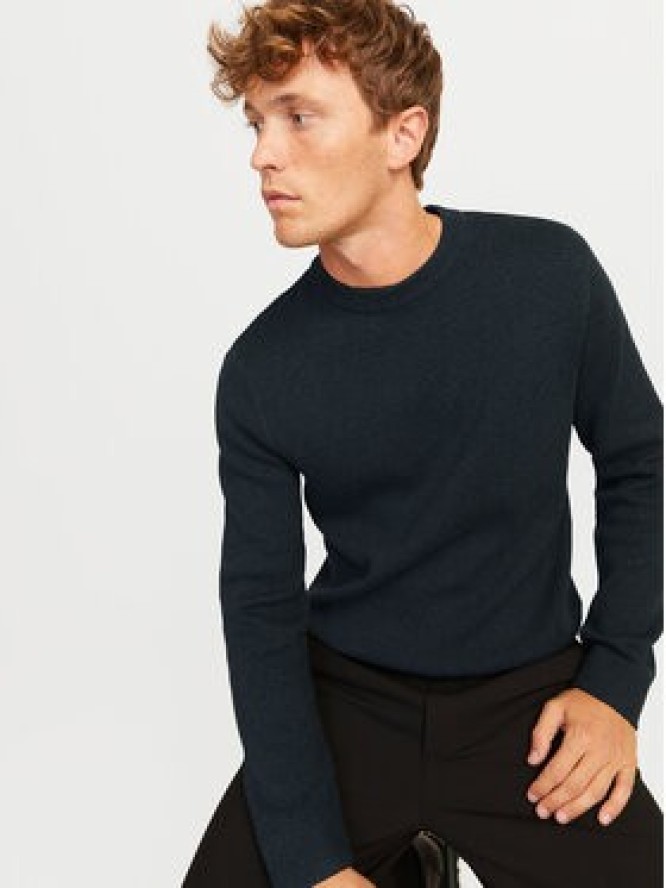 Jack & Jones Sweter Milano 12259666 Granatowy Relaxed Fit