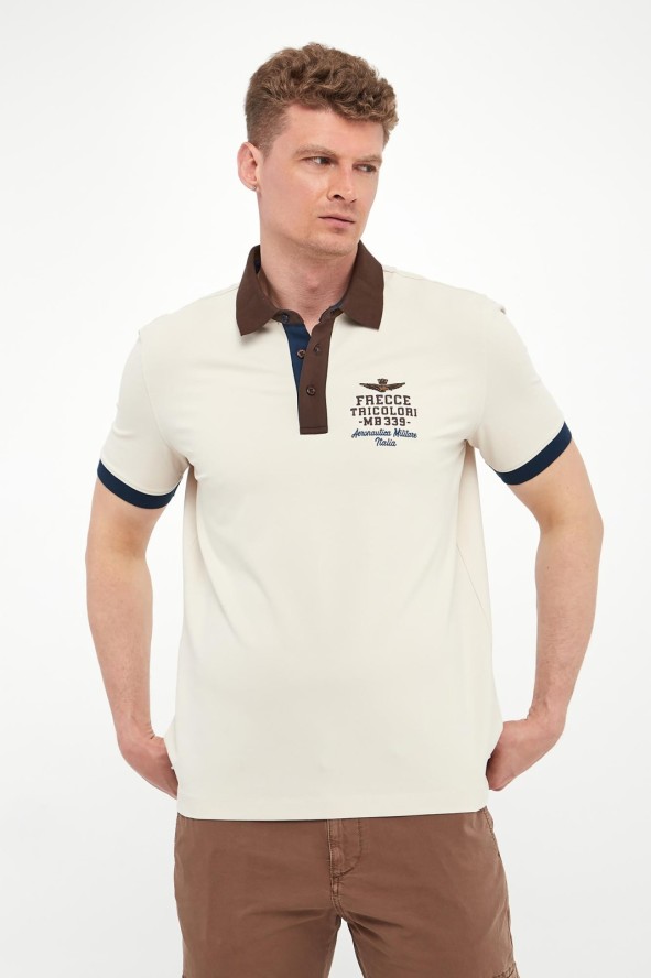 Polo męskie z haftem AERONAUTICA MILITARE