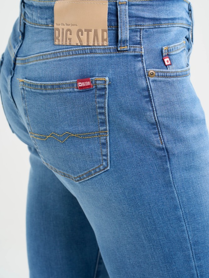 Jeansy męskie z przetarciami niebieskie Terry Carrot 133