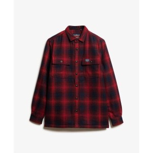 Dopasowana koszula w kratkę na zamek z wełny z polarową podszewką Superdry