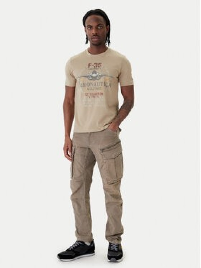 Aeronautica Militare T-Shirt 261TS2536UJ00641 Beżowy Regular Fit