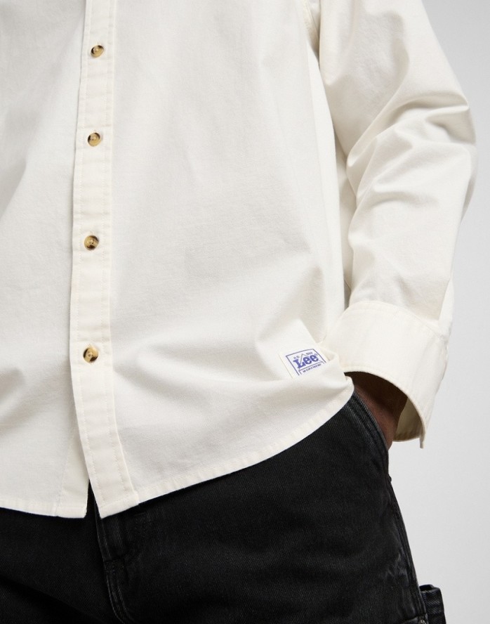 MESKA KOSZULA LEE NO POCKET BUTTON DOWN ECRU 112370478