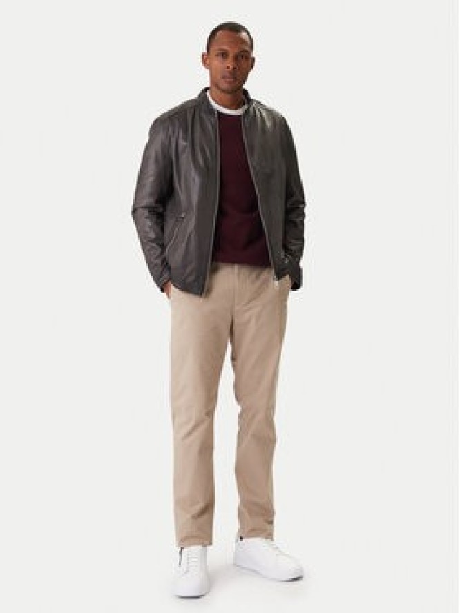 Milestone Kurtka skórzana Oliverio 611099 60770 Szary Regular Fit