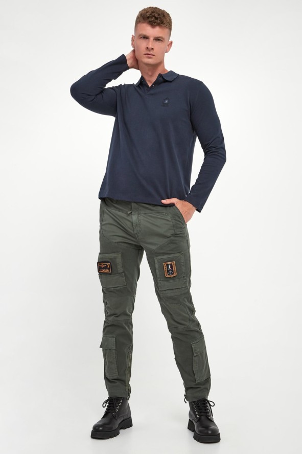 Polo męskie z długim rękawem AERONAUTICA MILITARE