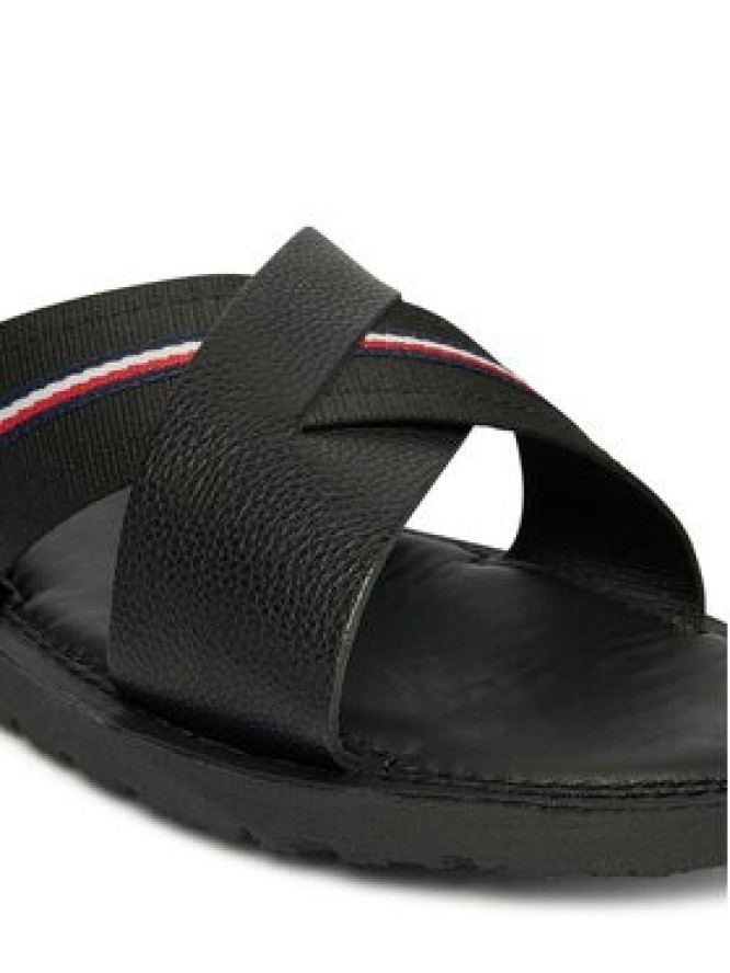 Tommy Hilfiger Klapki Core Hilfiger Lth Criss C Sandal FM0FM05783 Czarny