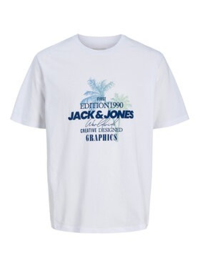 Jack & Jones T-Shirt Gradient Print 12288094 Biały Regular Fit