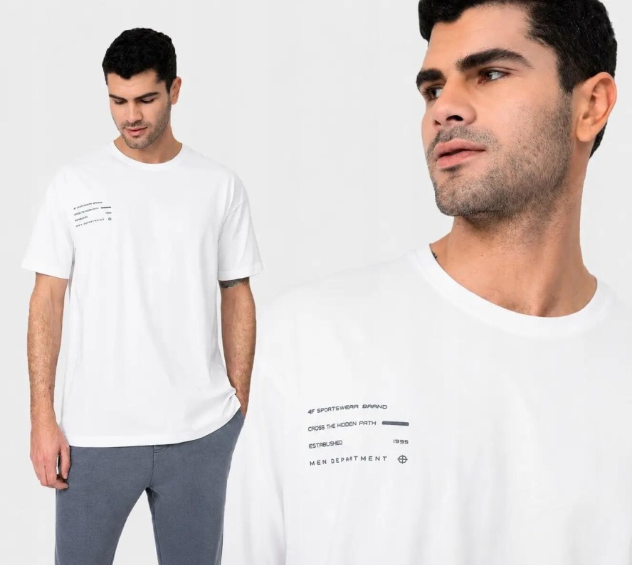 T-SHIRT MĘSKI 4F KOSZULKA SPORTOWA BAWEŁNIANA TTSHM298