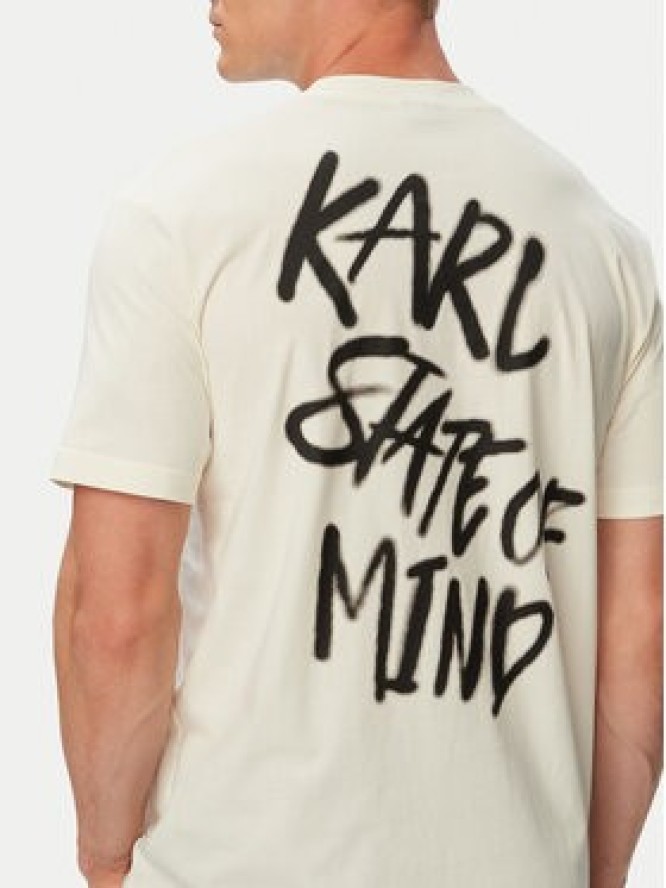 Karl Lagerfeld Jeans T-Shirt B3M17005 Kremowy Regular Fit