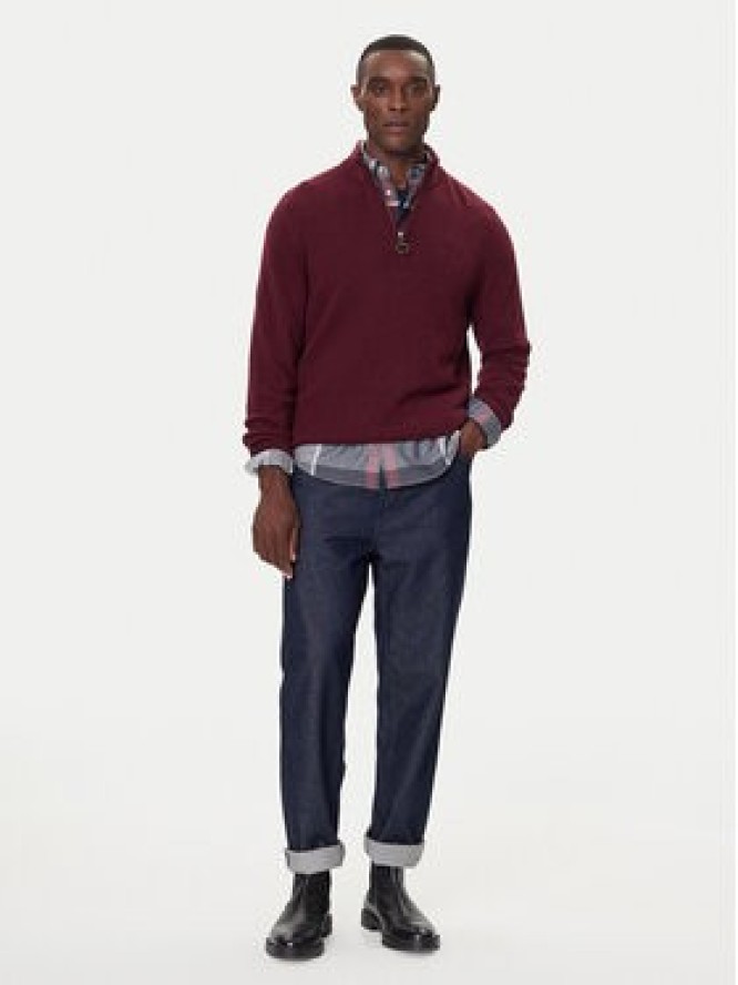 Barbour Sweter Tisbury MKN1187RE53 Bordowy Regular Fit