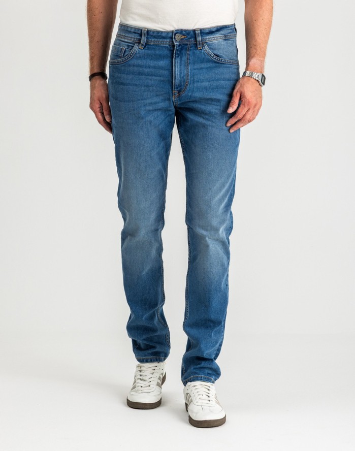 Męskie Spodnie Jeansowe Tom Tailor Josh Used Mid Stone Blue Denim Regular Slim Fit 1007860 10119