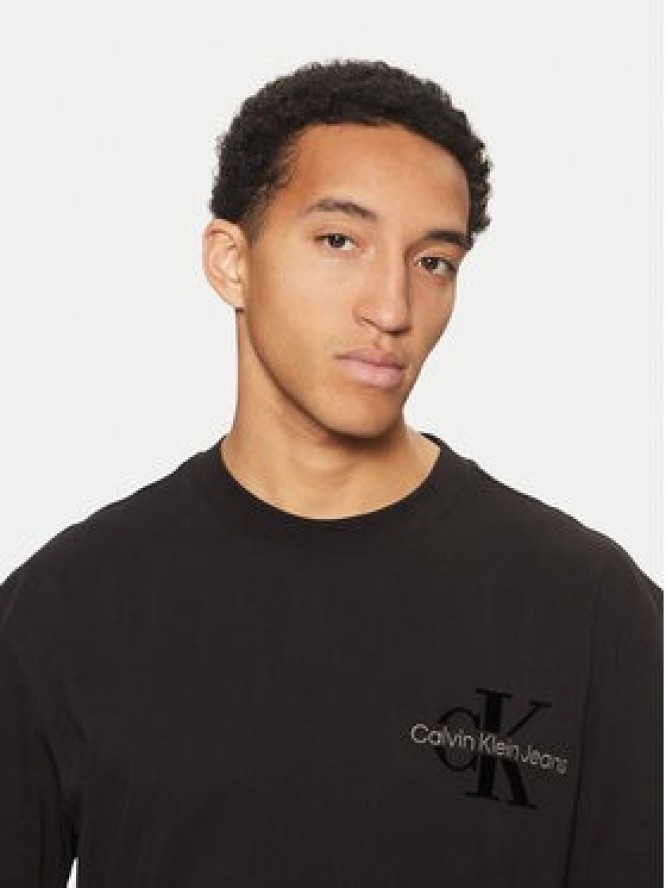 Calvin Klein Jeans T-Shirt Bristle Monologo J30J327107 Czarny Regular Fit