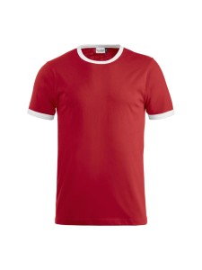 clique T-shirt Nome unisex lekko taliowany z kontrastowymi obszyciami –