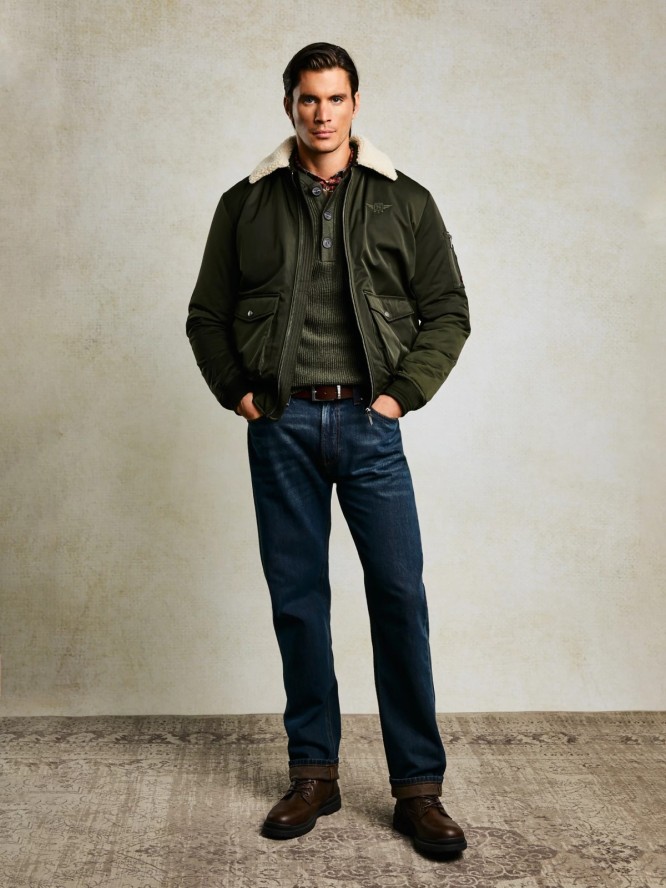 Jeansy męskie z prostą nogawką granatowe Toros 764