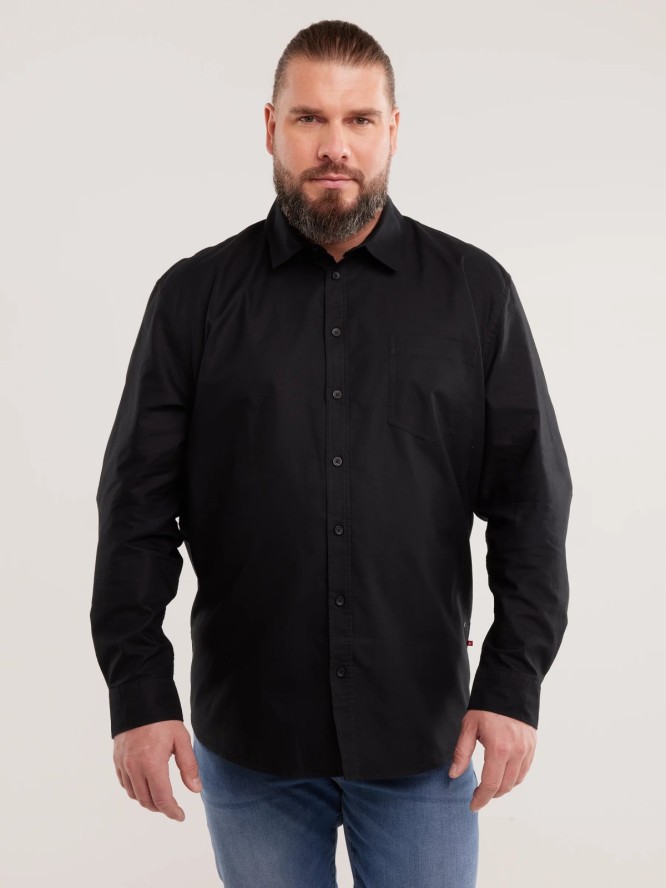 Koszula męska z tkaniny typu oxford czarna Trixi 906