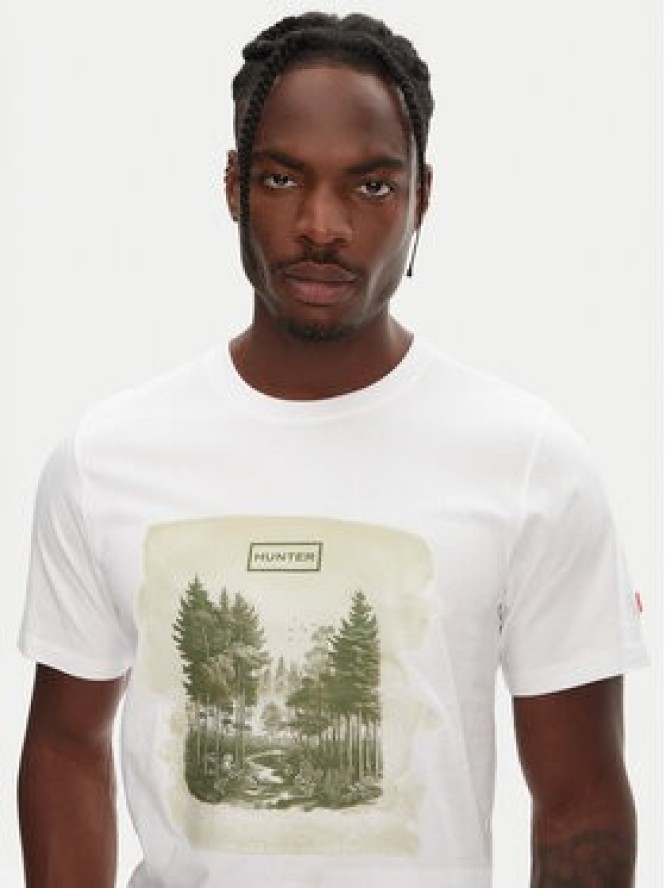 Hunter T-Shirt Duart Graphic HARM0033251 Biały Regular Fit