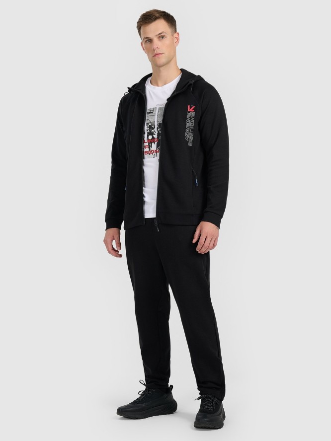 4F Bluza dresowa rozpinana z kapturem męska - czarna S