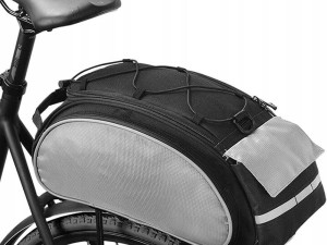 Torba rowerowa na bagażnik tylny, 13L, szaro-czarna, do e-bike'a