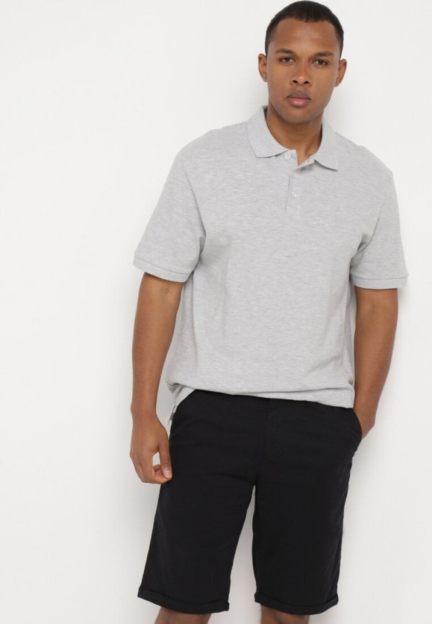 Czarne Szorty z Bawełny Zapinane na Ukryty Zamek Błyskawiczny i Guzik Vinetta