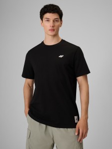 4F T-shirt relaxed z nadrukiem męski - czarny L