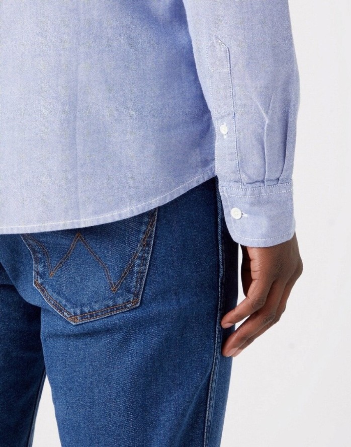 WRANGLER LS 1 PKT BUTTON DOWN MĘSKA KOSZULA MATERIAŁOWA MATERIAŁ BLUE TINT W5B1BMX7K 112320866