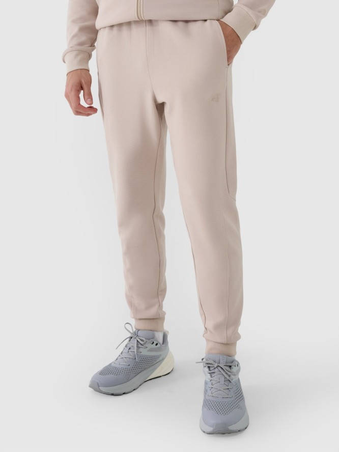 4F Spodnie dresowe joggery męskie - beżowe 3XL