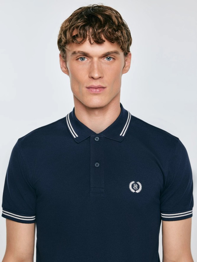 Koszulka męska polo granatowa Poller 403