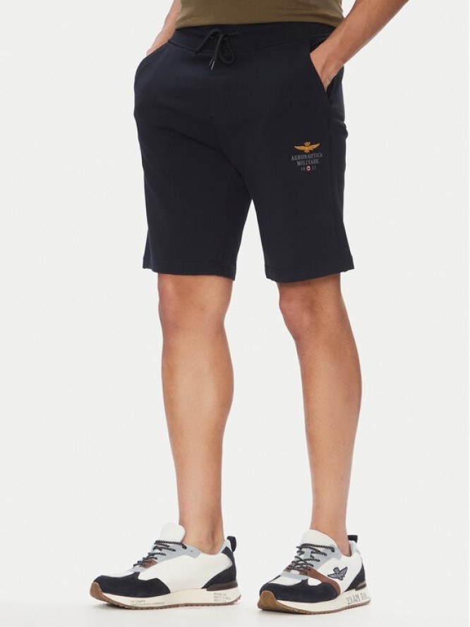 Aeronautica Militare Szorty sportowe 251BF017F459 Granatowy Regular Fit