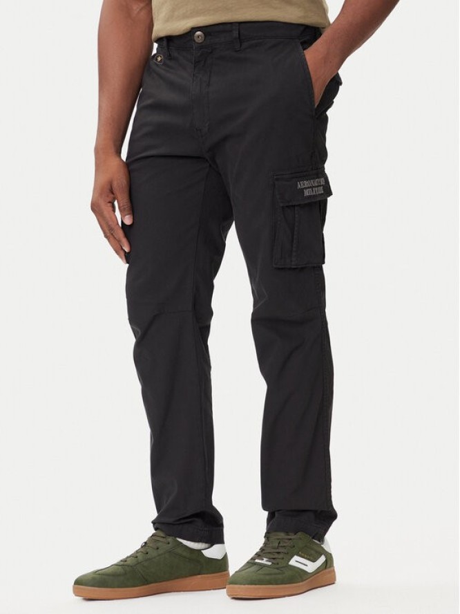 Aeronautica Militare Spodnie materiałowe 252PA1329UCT0244 Czarny Regular Fit