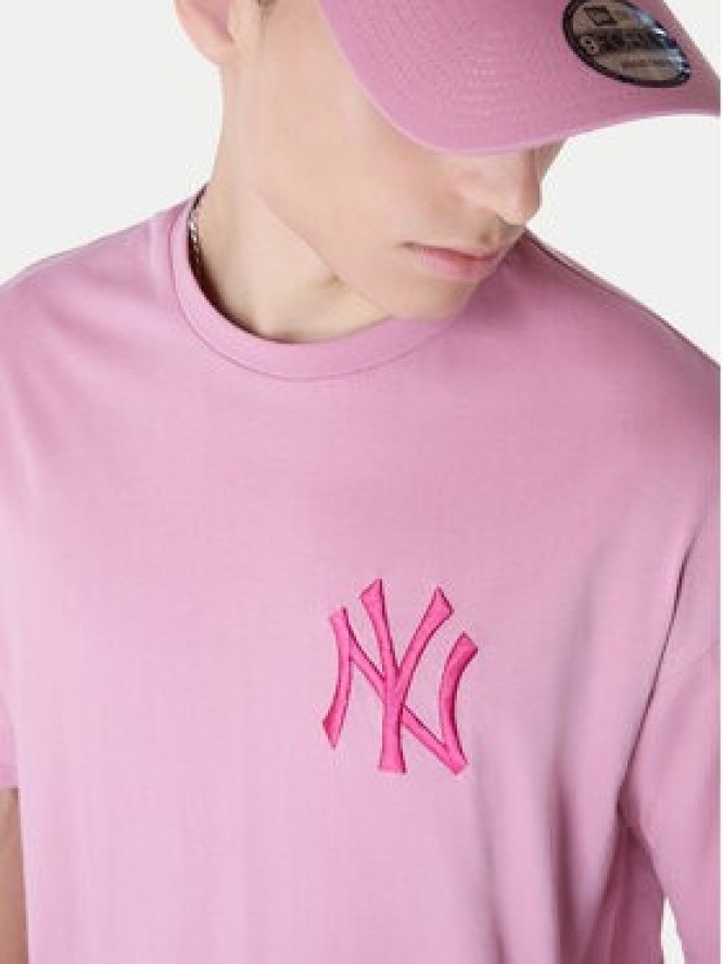 New Era T-Shirt New York Yankees MLB League Essential 60596181 Różowy Regular Fit