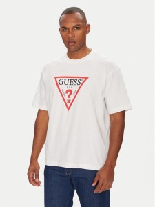 Guess Jeans T-Shirt M4YI45 K8FQ4 Biały Oversize
