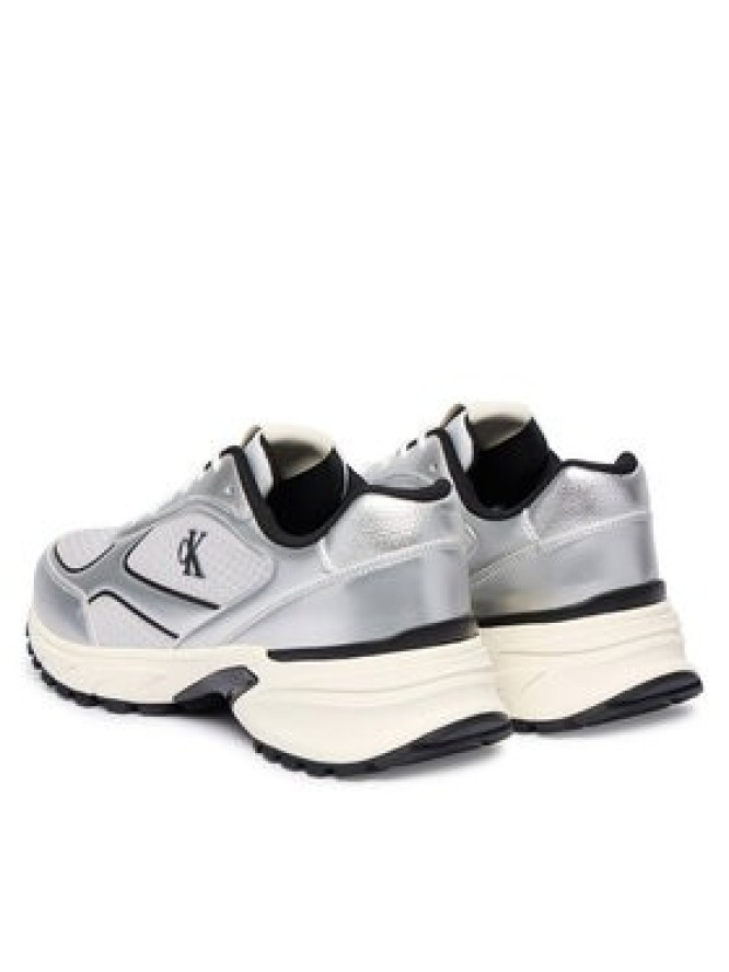 Calvin Klein Sneakersy Hike Runner Laceup Mesh Mix Met YM0YM01402 Srebrny