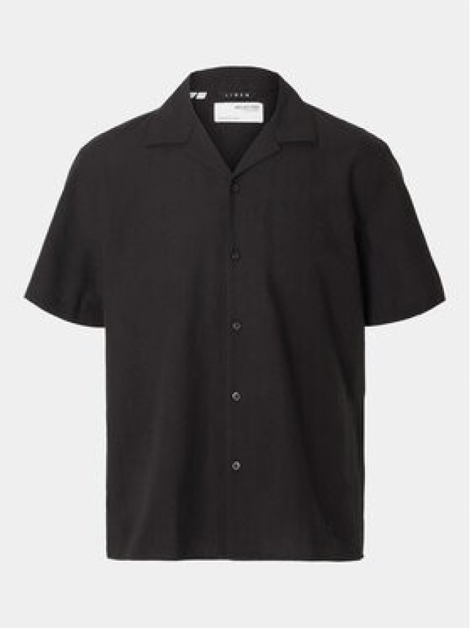 Selected Homme Koszula New Linen 16092978 Czarny Relaxed Fit