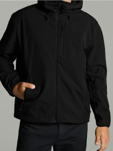 Kurtka softshell z kapturem - czarny
