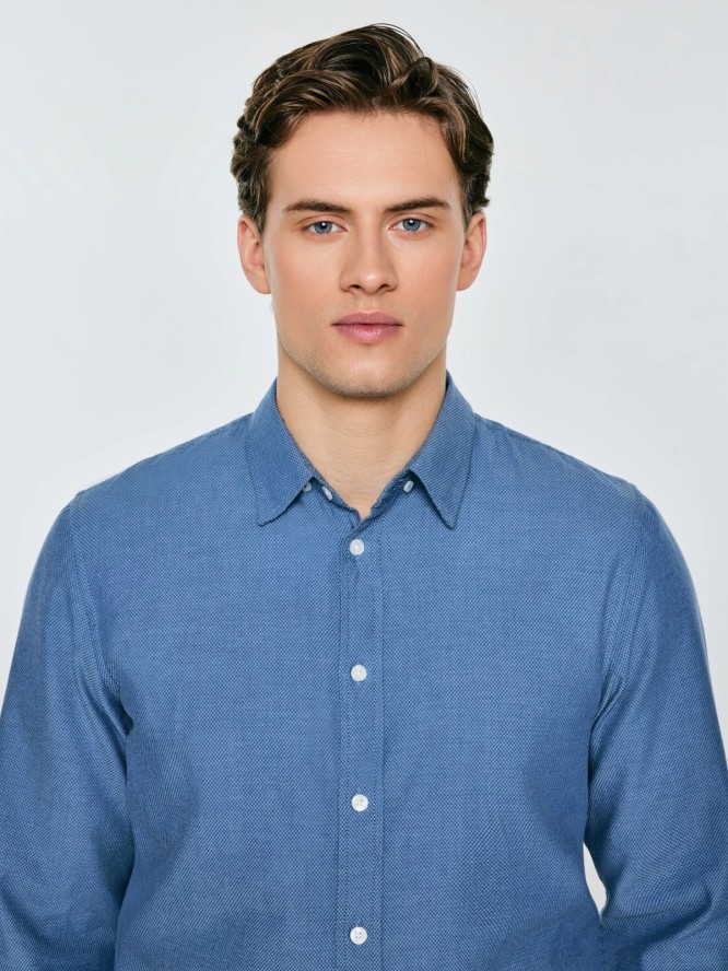 Koszula męska bawełniana niebieska Frankinison 400