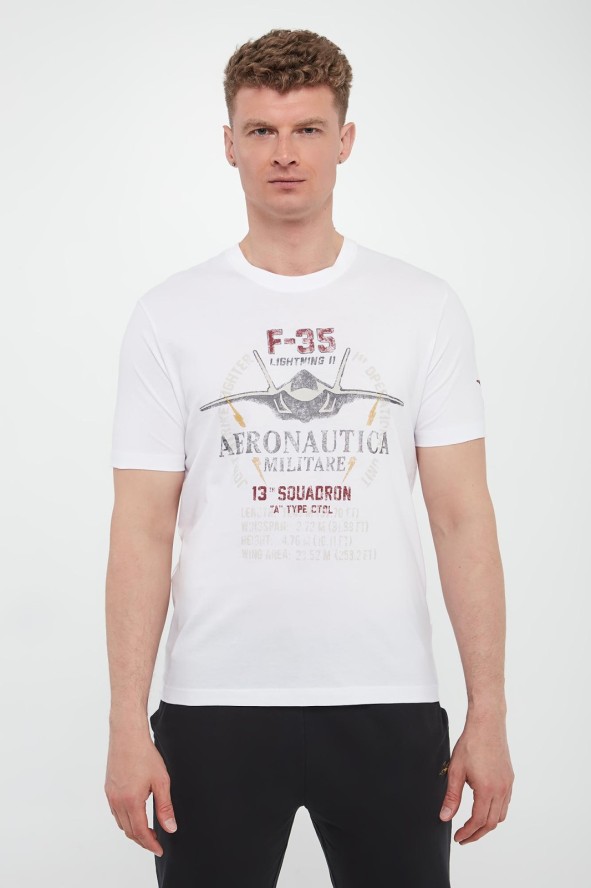 T-shirt męski z grafiką AERONAUTICA MILITARE
