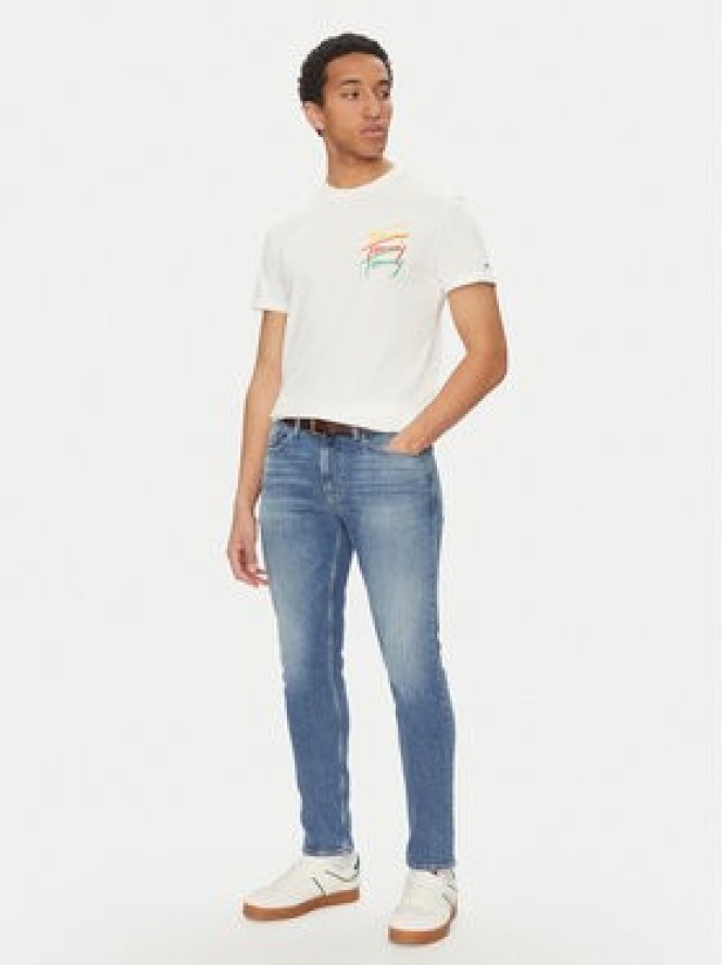 Tommy Jeans T-Shirt Twisted Signature DM0DM20771 Biały Regular Fit