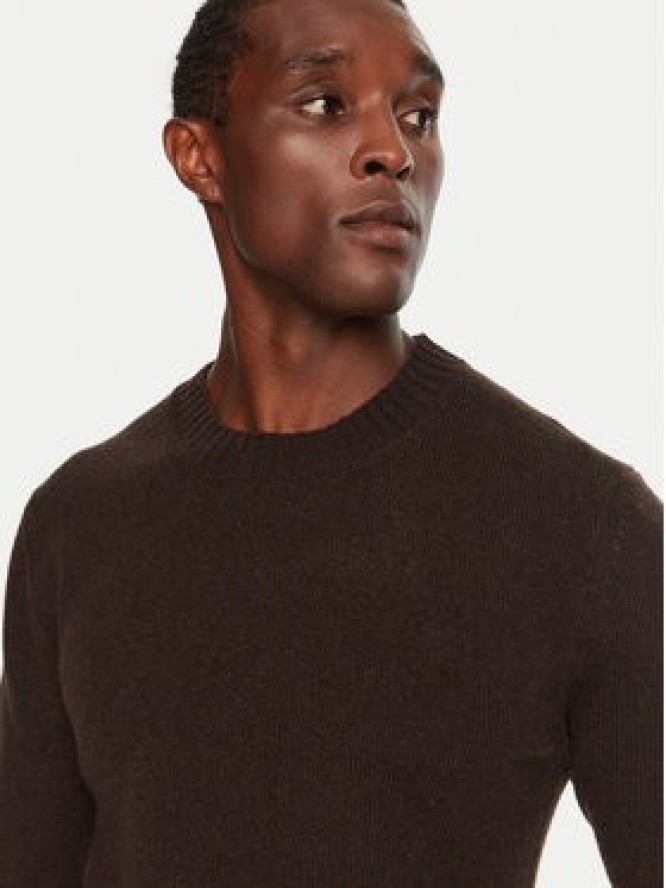 AMI Paris Sweter HKS057005 Brązowy Regular Fit