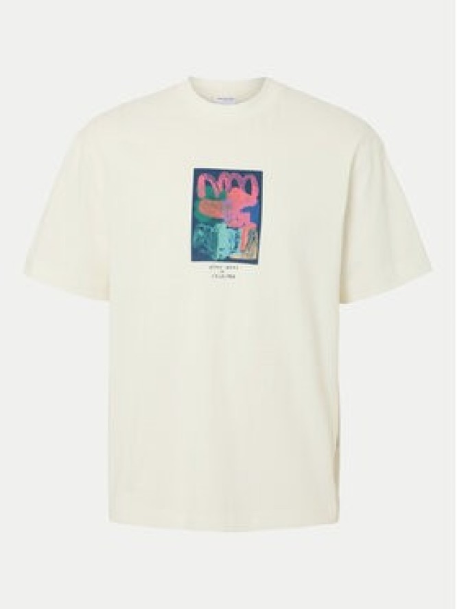Selected Homme T-Shirt Will 16097225 Écru Relaxed Fit