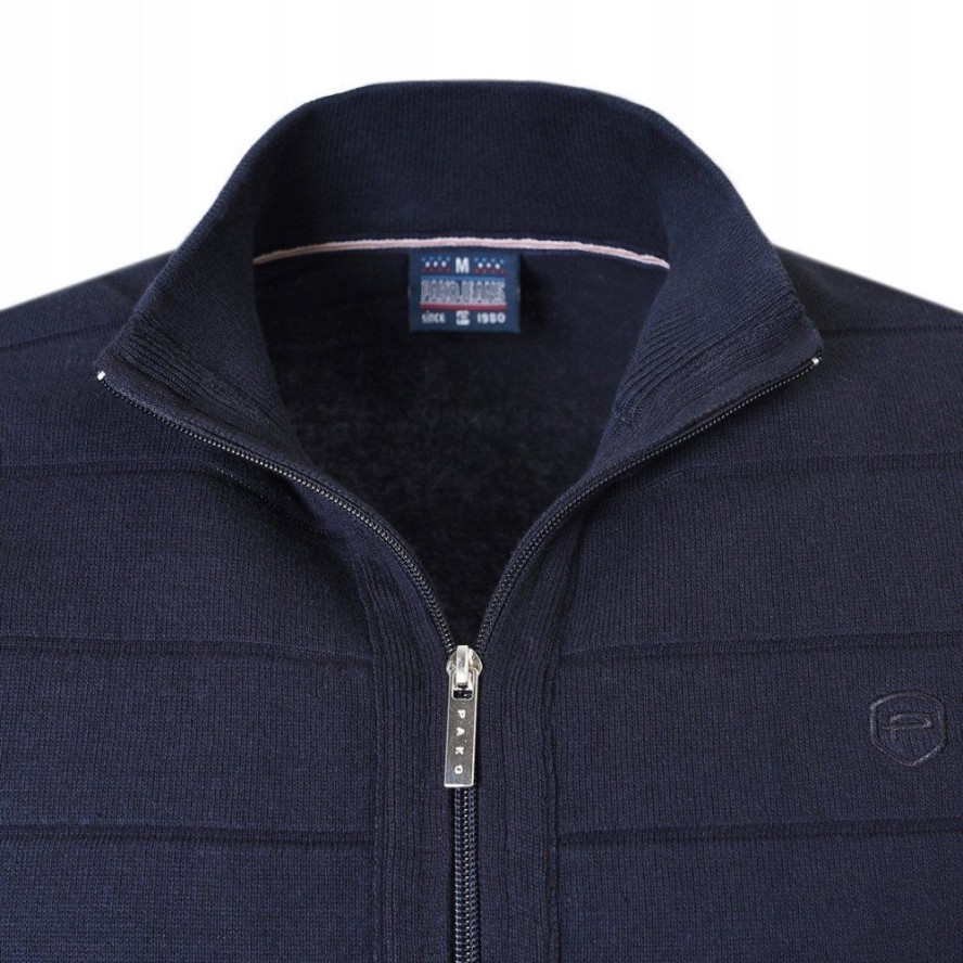 Rozpinany Sweter Męski (Kardigan) - Pako Jeans - Granatowy