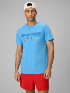 T-shirt reagular z nadrukiem męski 4F 4FWSS26TTSHM3035