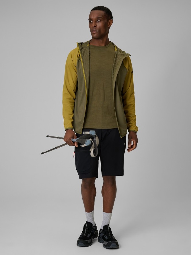 4F Bluza trekkingowa regular z kapturem męska - khaki S