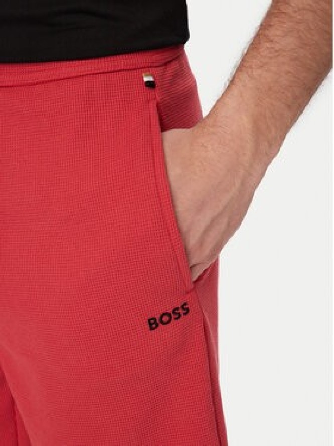 BOSS Szorty sportowe Waffle 50535884 Czerwony Regular Fit