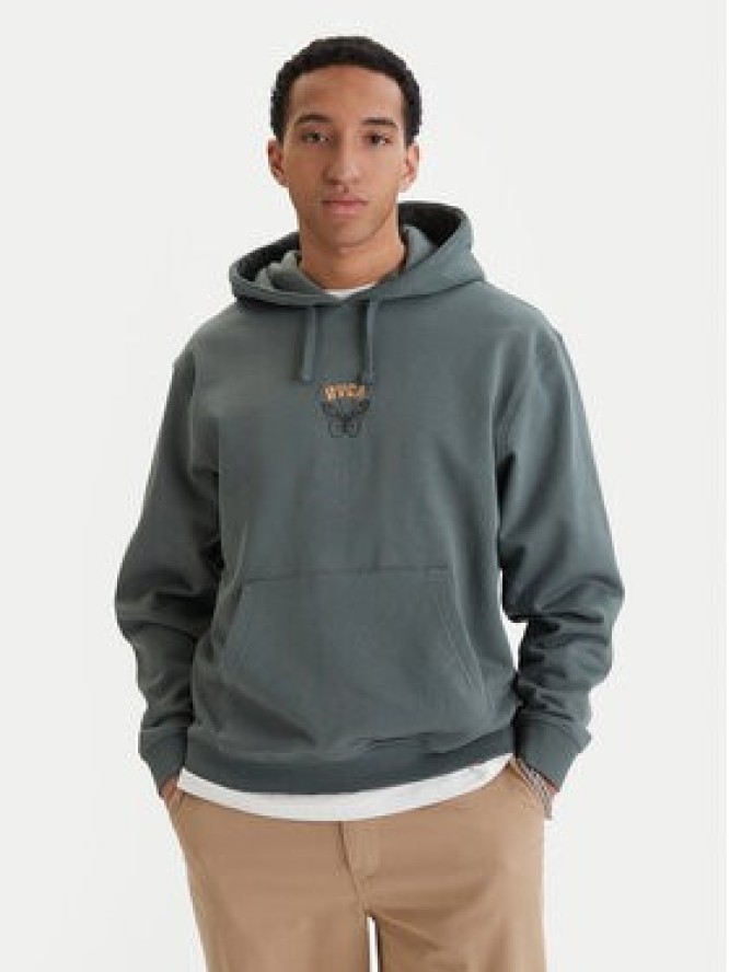 RVCA Bluza Butterfly Poster EVYSF00136 Zielony Boxy Fit