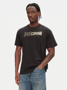 Just Cavalli T-Shirt 78OAHT16 Czarny Regular Fit