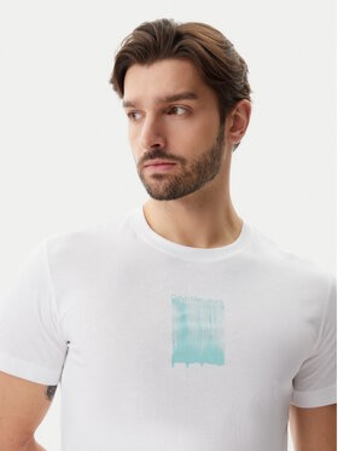 Calvin Klein Jeans T-Shirt Brush Stroke J30J327522 Biały Regular Fit