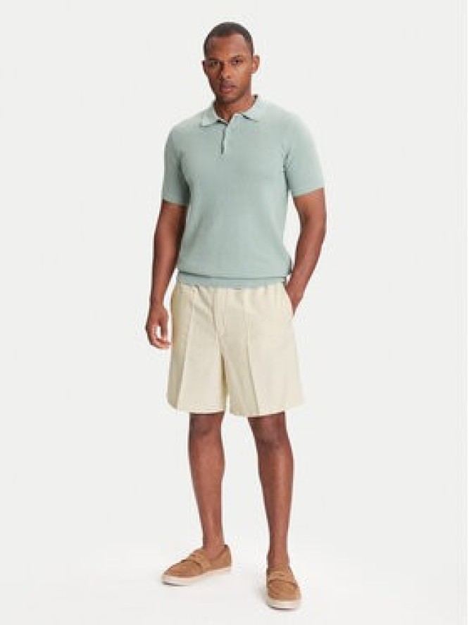 Mustang Szorty materiałowe Linen 1016459 Écru Loose Fit