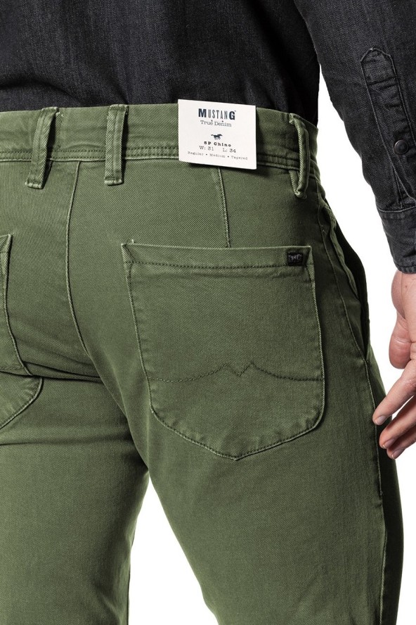 MUSTANG SPODNIE MĘSKIE 5P CHINO DUSKY GREEN 1006701 6287